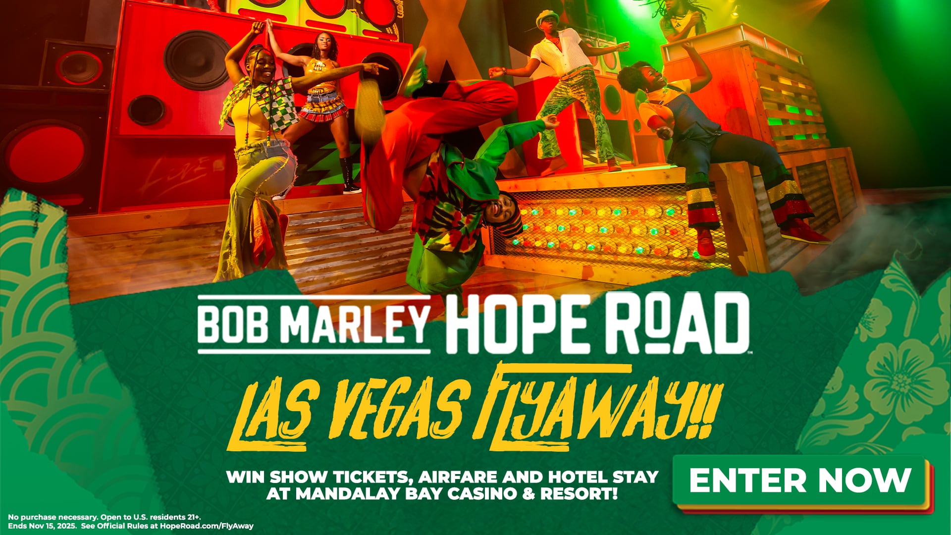 Bob Marley Hope Road FlyAway Sweepstakes enter today
